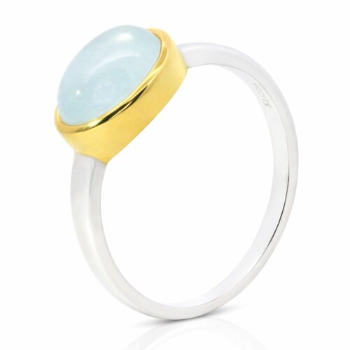 Ring, Silber 925, vergoldet, Aquamarine, Schmuck, Silberschmuck, Goldwerkstatt Schmuck und Trauringe, Neuötting, Altötting, Geschenk, Lieblingsmensch