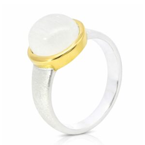 Ring, Silber 925, vergoldet, Mondstein, Schmuck, Silberschmuck, Goldwerkstatt Schmuck und Trauringe, Neuötting, Altötting, Geschenk, Lieblingsmensch