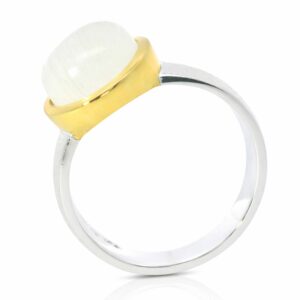 Ring, Silber 925, vergoldet, Mondstein, Schmuck, Silberschmuck, Goldwerkstatt Schmuck und Trauringe, Neuötting, Altötting, Geschenk, Lieblingsmensch