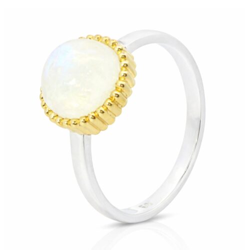 Ring, Silber 925, vergoldet, Mondstein, Schmuck, Silberschmuck, Goldwerkstatt Schmuck und Trauringe, Neuötting, Altötting, Geschenk, Lieblingsmensch