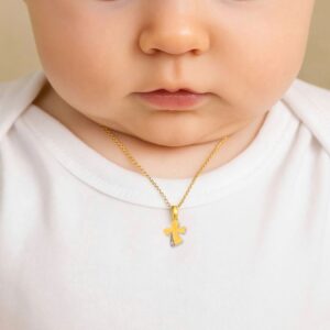 Anhänger, Taufe, Kommunion, Taufschmuck, Gelbgold 333, Taufgeschenk, Halskette, Zirkonia, Neuötting, Goldwerkstatt Schmuck & Trauringe