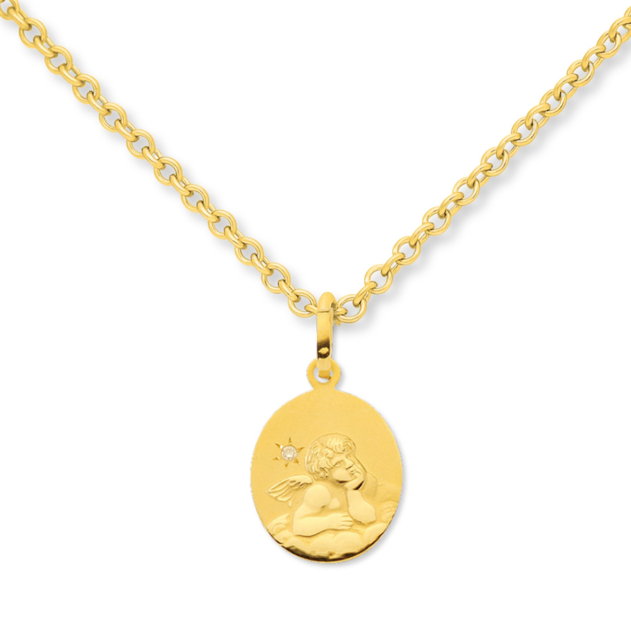 Anhänger Schutzengel 18400094 Gelbgold 333 Brill. 0,005ct 196€-1 Anhänger, Taufe, Kommunion, Taufschmuck, Gelbgold 333, Taufgeschenk, Halskette, Zirkonia, Neuötting, Goldwerkstatt Schmuck & Trauringe