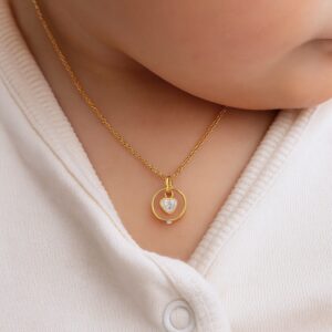 Anhänger, Taufring, Taufschmuck, Gelbgold 333, Taufgeschenk, Halskette, Zirkonia, Neuötting, Goldwerkstatt Schmuck & Trauringe