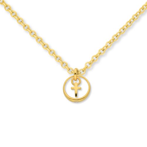 Anhänger, Taufring, Schutzengel, Kreuz, Taufschmuck, Gelbgold 333, Taufgeschenk, Halskette, Zirkonia, Neuötting, Goldwerkstatt Schmuck & Trauringe