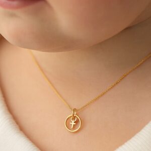 Anhänger, Taufring, Schutzengel, Kreuz, Taufschmuck, Gelbgold 333, Taufgeschenk, Halskette, Zirkonia, Neuötting, Goldwerkstatt Schmuck & Trauringe