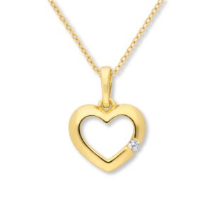 Anhänger, Gelbgold 333, Zirkonia, Halskette, Schmuckanhänger, Goldwerkstatt, Schmuck und Trauringe, Neuötting, Altötting, Herzanhänger
