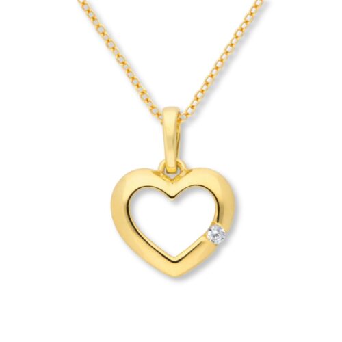 Anhänger, Gelbgold 333, Zirkonia, Halskette, Schmuckanhänger, Goldwerkstatt, Schmuck und Trauringe, Neuötting, Altötting, Herzanhänger