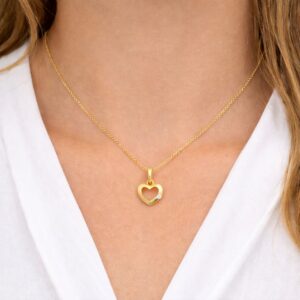 Anhänger, Gelbgold 333, Zirkonia, Halskette, Schmuckanhänger, Goldwerkstatt, Schmuck und Trauringe, Neuötting, Altötting, Herzanhänger