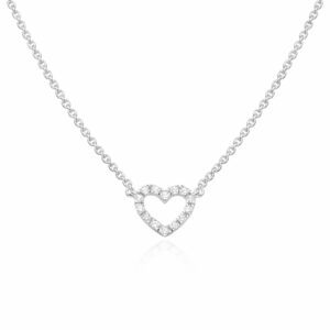 Collier, Herzanhänger, Silber 925, Zirkonia, Geschenk, Silberschmuck, Silberanhänger, Neuötting, Altötting, Goldwerkstatt Schmuck und Trauringe