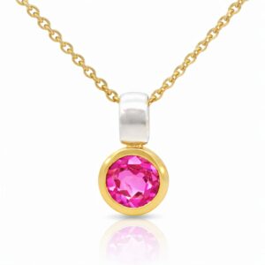 Anhänger, Halskette, Silber 925, vergoldet, Pink Topas, Topas Silberschmuck, Silberring, Edelstein, Goldwerkstatt Schmuck und Trauringe, Neuötting, Altötting, Geschenk