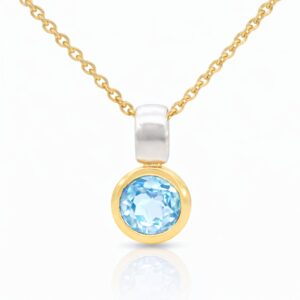 Anhänger, Halskette, Silber 925, vergoldet, hellblau Topas, Topas Silberschmuck, Silberring, Edelstein, Goldwerkstatt Schmuck und Trauringe, Neuötting, Altötting, Geschenk