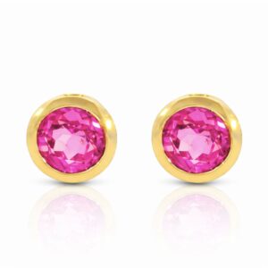 Ohrstecker, Ohrringe, Silber 925, vergoldet, pink Topas, Silberschmuck, Silberohrring, Edelstein, Goldwerkstatt Schmuck und Trauringe, Neuötting, Altötting, Geschenk