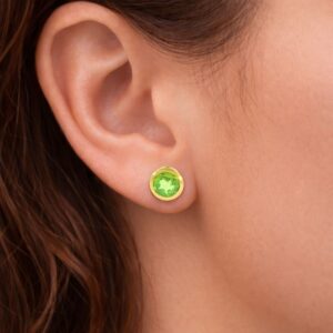 Ohrstecker, Ohrringe, Silber 925, vergoldet, Peridot, Silberschmuck, Silberohrring, Edelstein, Goldwerkstatt Schmuck und Trauringe, Neuötting, Altötting, Geschenk