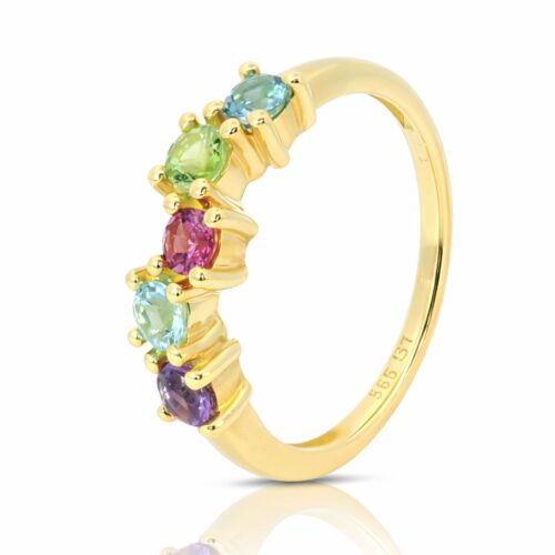 Amethyst, Topas, Turmalin, Ring, Goldschmuck, Goldring, Edelsteine, Gelbgold, 585, Goldwerkstatt, Schmuck und Trauringe, Neuötting, Altötting, Mühldorf am Inn