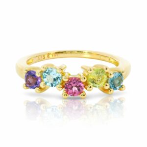 Amethyst, Topas, Turmalin, Ring, Goldschmuck, Goldring, Edelsteine, Gelbgold, 585, Goldwerkstatt, Schmuck und Trauringe, Neuötting, Altötting, Mühldorf am Inn