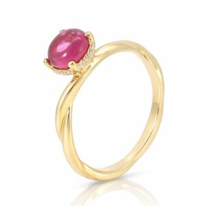 Ring, Gelbgold, Gelbgold 585, Verlobungsring, Goldring, Turmalin, Brillanten, Geschenkidee, Goldwerkstatt Schmuck und Trauringe, Neuötting, Altötting, Goldschmuck