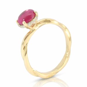 Ring, Gelbgold, Gelbgold 585, Verlobungsring, Goldring, Turmalin, Brillanten, Geschenkidee, Goldwerkstatt Schmuck und Trauringe, Neuötting, Altötting, Goldschmuck