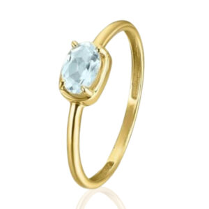 Ring aus 750 Gelbgold mit ovalem Topas – eleganter Goldring